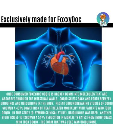 Foxxy Doc CoQ10 200mg - 200 Caps - Non-GMO Supplement for Brain, Heart, Muscle & Cells - Best Price - 6.5 Month Supply - Buy Online on GoSupps.com
