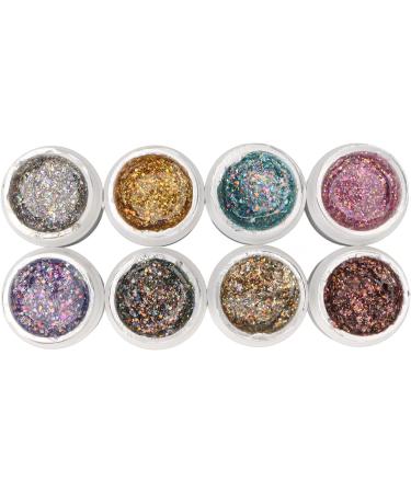 Health And Beauty Holographic Reflective Glitter Gel 8 Colors Sparkly Shiny Flashing Uv Led Nail Polish Set Nail Products - Buy Online on GoSupps.com