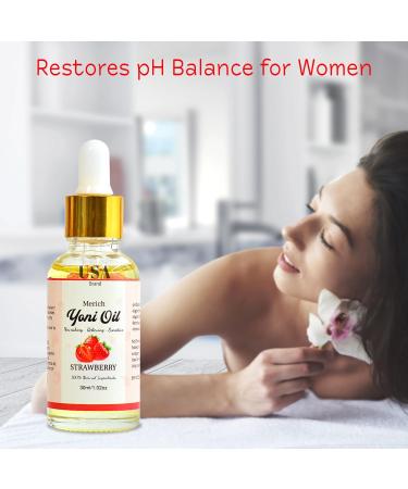 MERICH Natural Strawberry Yoni Oil - Feminine Detox & pH Balance - Scented Vaginal Oil for Women - Eliminate Odor, Tighten & Cleanse - Buy Online on GoSupps.com