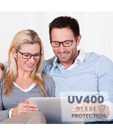 Livho Blue Light Blocking Reading Glasses for Women Men - Red + Black 1.5x | Computer Gaming Readers Anti UV Eyeglasses with Fashion Frames & Case - Buy Online on GoSupps.com
