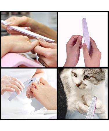 LATRAT 20 Pieces Nail Files 100/180 Professional Double-Sided Washable Nail Files Half Moon Bilateral Tools for Home and Salon Use Rubber Paper Glass White - Buy Online on GoSupps.com