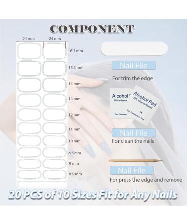 Shop Semi Cured Gel Nail Strips - 20 pcs Salon-Quality Gel Nail Wraps Long-Lasting Ice Age Design Perfect for International Shipping - Buy Online on GoSupps.com