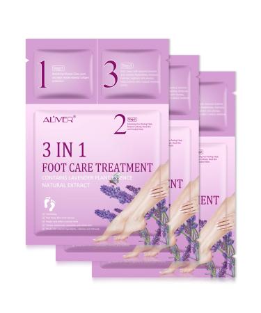 3 Pack Foot Peel Mask  Foot Mask Removes Dead Skin & Calluses  Natural Lavender Plant Essence Foot Peeling Mask  3 Steps Foot Mask 3 Count (Pack of 1)