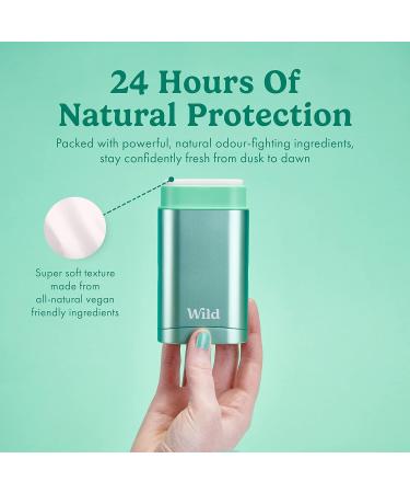 Wild - Natural Refillable Deodorant - Vegan & Eco-Friendly - Aluminium Free - Long Lasting Protection - 100% Natural Ingredients - Starter Kit - Aqua Case Fresh Cotton & Sea Salt Refill - 40g Fresh Cotton & Sea Salt 40g (Pack of 1) - Buy Online on GoSupps.com