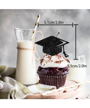 18pcs Glitter Graduation Certificate Cap Dessert Cupcake Topper Congrats Grad 2024 Theme Decorations 2024 Preschool High School College Graduation Party Decor Supplies - Buy Online on GoSupps.com