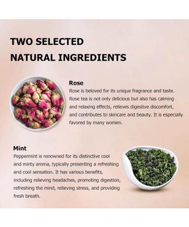 Hangfangling Rose-Mint Tea | 20 Tea Bags for Digestion Relaxation & Skin Care | Perfect Gift for Health & Beauty - Buy Online on GoSupps.com