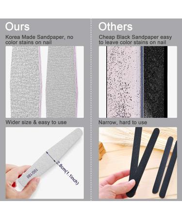12pcs Professional Emery Board Nail Files for Natural & Acrylic Nails - Fine Grit Manicure Tools (100/180 Grit) - Buy Online on GoSupps.com