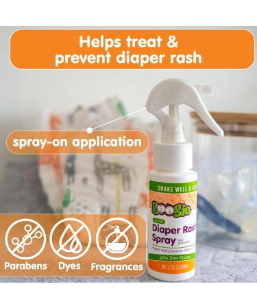 Baby Diaper Rash Cream Spray by Boogie Bottoms  No-Rub Touch Free Application for Sensitive Skin  Over 200 Sprays per Bottle  1.7 oz  Pack of 3 1.7 Ounce (Pack of 3) Diaper Cream Spray - Buy Online on GoSupps.com