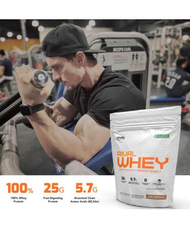 Rival Nutrition Naturally Flavoured Rival Whey Protein Powder | 100% Whey Protein Isolate Sourced Protein Powder | 25g Protein 5.7g BCAAs No Artificial Ingredients | 27 Servings 2LB (True Vanilla) Natural True Vanilla 2LB - Buy Online on GoSupps.com