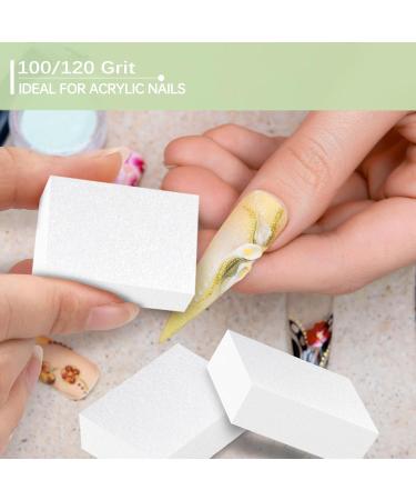 Maryton Nail Buffer Mini Block File 100/120 Grit Disposable Bulk 130 Count (White) - Buy Online on GoSupps.com