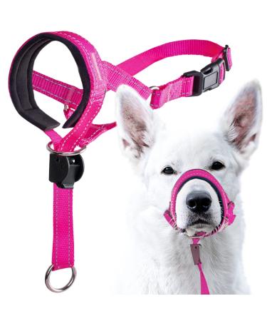 Goodboy Dog Halver with Service belt - stops heavy pulling on a leash - padded halter for small medium -sized and large dogs - halter with training instructions (possibly not in size 1 (pack of 1) pink