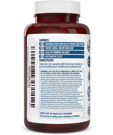 DHEA 100mg with Pregnenolone 60mg Supplement - Hormone Balance, Lean Muscle, Energy, Mood, Sleep Support - Men and Women - 60 Vegetable Capsules - Buy Online on GoSupps.com