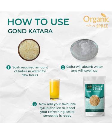 Organic Spree Pure Natural Gond Katira - Tragacanth Gum - Gomme adragante - Goma Tragacanto - 250grams (8.81 oz) - Buy Online on GoSupps.com