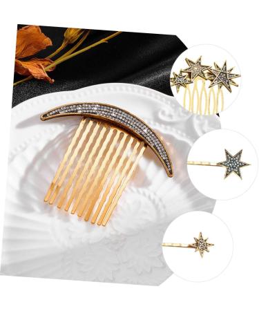 PAMINGONO 1 Set Star Moon Hairpin Wedding Side Comb Hair Decor Wedding Hair Combs Bridal Hair Comb Hair Clip Side Comb Wedding Hair Barrettes Star Hair Barrettes Star Hairpins Hair Clip Comb - Buy Online on GoSupps.com