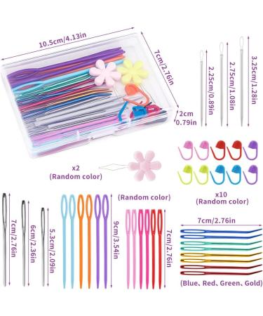 Plastic Sewing Needles Set - 45 Pcs Large Eye Blunt Bent Tapestry Needles for Knitting Crochet - Buy Online on GoSupps.com