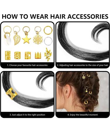 Hair Beads for Braids Xerteam 100 Pieces Hair Jewelry Rings Gold Hair Accessories Hair Cuffs and Braid Rings Hair Charms Dreadlock Accessories FOR Girl Women Men Hair Braids Decoration - Buy Online on GoSupps.com
