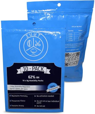 2-Way Humidity Regulator Packs 62% RH 8g - 10 Pack (IMPROVED) | Maintain Perfect Moisture Levels - Buy Online on GoSupps.com