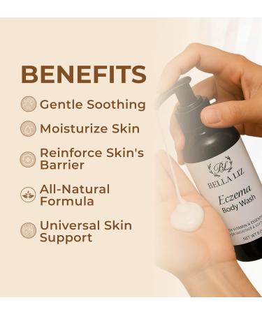 BELLA LIZ Eczema Relief Body Wash 8 oz Gentle Cleanser for Sensitive Skin Moisturizing Cleanser for Soft Hydrated Skin - Buy Online on GoSupps.com
