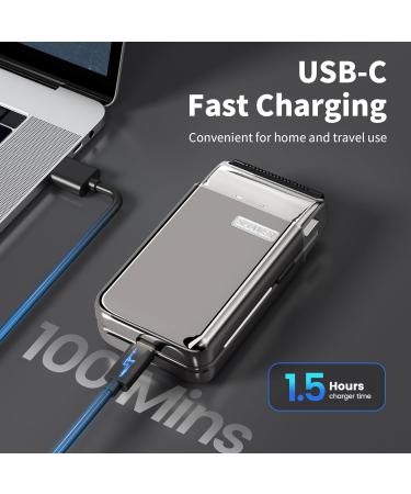 KIKIDO Electric Foil Shaver for Men - Professional Bald Razor with Double Foil Portable IPX7 Waterproof Trimmer for Travel - Buy Online on GoSupps.com