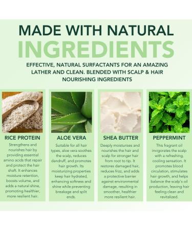 Nature's Aid Energizing Natural Rice Water Shampoo Bar for Hair Growth Strengthening & Thickening Shampoo for All Hair Types. Natural Lather and Salon Quality. Vegan. Made in Canada. (Lemongrass Peppermint) 72g - Buy Online on GoSupps.com