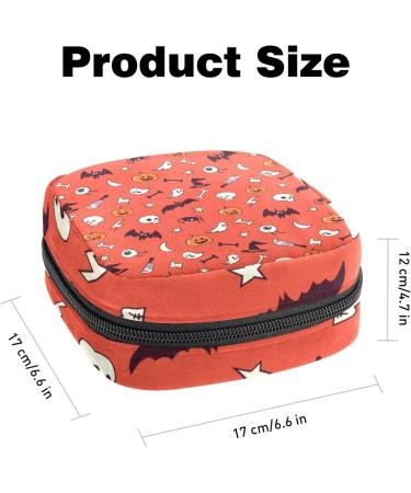 Halloween Pattern Menstrual Cup & Pad Storage Bag - Portable Feminine Product Pouch - Buy Online on GoSupps.com