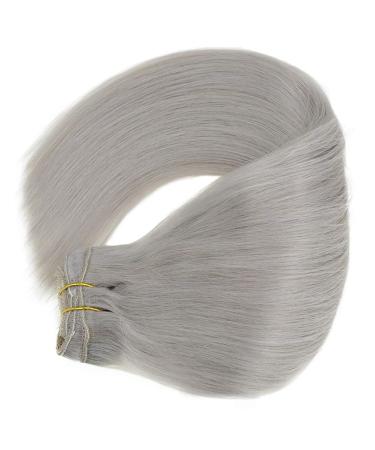 Vivien Clip-In Extensions | Real Hair Gray & Silver | 35cm 120g 7pcs | Remy Quality | 14 Inch #Silber - Buy Online on GoSupps.com