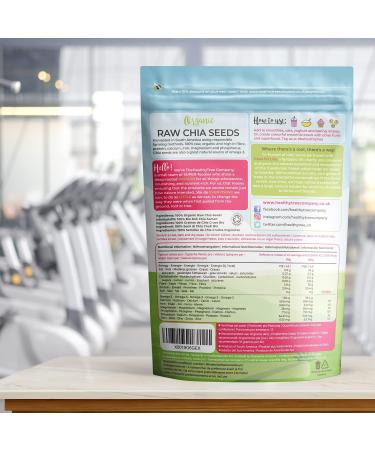 Organic Raw Chia Seeds - High Omega 3 Fibre Protein Calcium Magnesium - Gluten Free Vegan (250g) - Buy Online on GoSupps.com