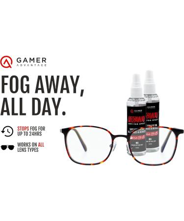 Gamer Advantage FogAway Anti Fog Spray - Fog Prevention for Ski Goggles Gaming Glasses Home Electronics & Outdoor Use - Safe for All Lens Types - Made in The USA - (2 Oz 2-Pack) - Buy Online on GoSupps.com