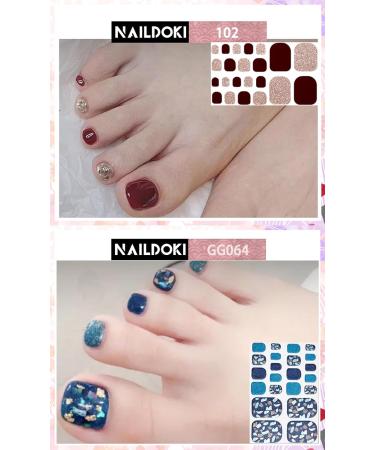 NAILDOKI Nail Stickers 6 Sheets x 22 Pieces Full Wraps Nail Polish Strips Self-Adhesive Gel Nail Art Decals for Women Girls F2-02n - Buy Online on GoSupps.com