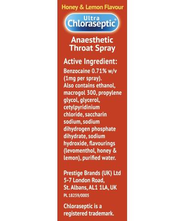 Ultra Chloraseptic Throat Spray 15ml Honey & Lemon - Fast Relief for Sore Throat - Buy Online on GoSupps.com