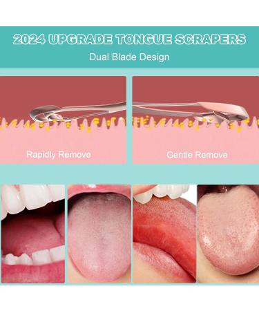 Stainless Steel Tongue Cleaner Set - 2 Pieces for Fresh Breath & Oral Hygiene | Reduces Bad Breath for Adults & Kids - Buy Online on GoSupps.com