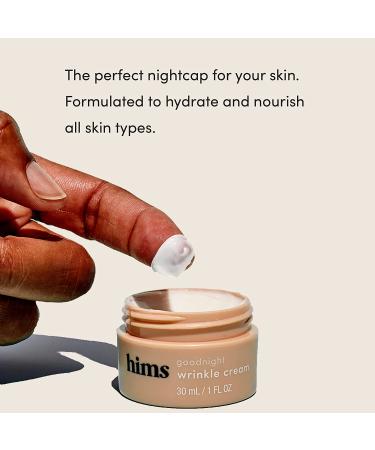 Hims Goodnight Wrinkle Cream for Men - Anti-Aging Night Cream with Caffeine and Hyaluronic Acid - Vegan, Cruelty-Free, Paraben-Free - 1oz - Buy Online on GoSupps.com