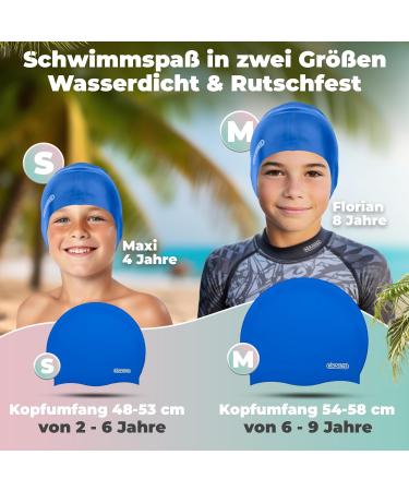 Buy Kidverse Waterproof Bathing Cap for Kids | UV Protection & Non-Slip Design - Dark Blue Silicone Swimming Cap - Buy Online on GoSupps.com