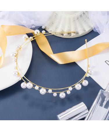 PAGOW Bubble Pearl Double Crown Headband - Gold Wedding Party Hair Accessory for Women - Buy Online on GoSupps.com