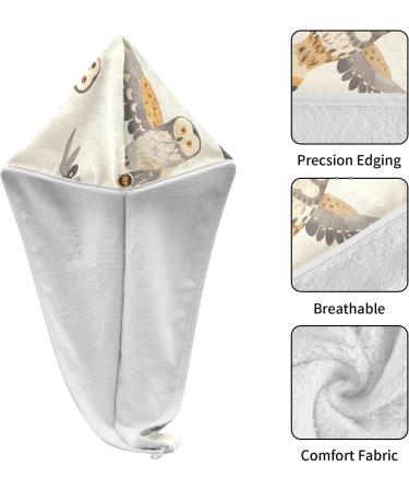 Flying Owl Hair Towel 2 Pack - Super Absorbent Quick Dry Hair Turbans for Women & Girls | Stylish & Efficient Hair Drying Solution - Buy Online on GoSupps.com