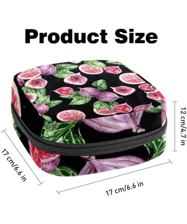 MUOOUM Sanitary Napkin Storage Bag - Fig Leaves Pattern Menstrual Cup Pouch for Feminine Hygiene - Multi-colored - Buy Online on GoSupps.com