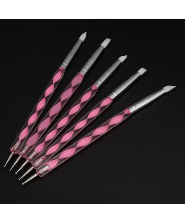 DIY Nail Art Dotting Pen Acrylic Handle Soft Dual Ended Manicure Dotting Pen Non Corrosive for Home for Nail Salon(pink) - Buy Online on GoSupps.com