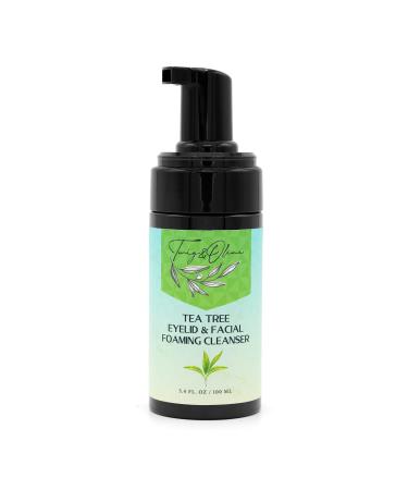 Twig & Olive Tea Tree and Green Tea Eyelid & Facial Foaming Fast Acting Non-Irritating Cleanser That Removes Make Up  Dirt  Debris  and Oil Liquid Soap 100% Vegan Free