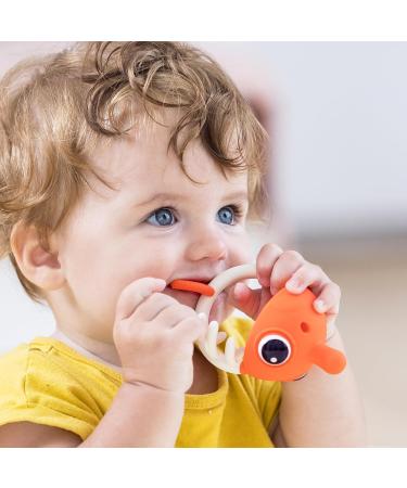 Mombella Clownfish Teether Toy for Babies | Soft Silicone Baby Soothing Ring Gifts for 0-12 Months - Buy Online on GoSupps.com