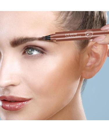 Liquid Eyebrow Pencil Brow Pencil with Fork Tip 4 Point Waterproof Eyebrow Pencil No Smudge Liquid Brow Quick Dry EyeLiner for Long Lasting Red Brown - Buy Online on GoSupps.com