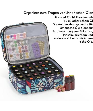 Kgmcare Essential Oil Pocket Organizer for 30 Bottles (5ml - 15ml) - Double-Layered Travel Pouch for Essential Oils & Accessories - Lightweight & Compact Storage - Buy Online on GoSupps.com