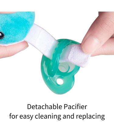 Plush Whale Pacifier Holder with Detachable Stuffed Animal - Silicone Soothie for Newborn Baby - Buy Online on GoSupps.com