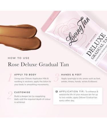 Loving Tan Rose Scented Deluxe Gradual Tan Lotion - Professional Strength Self Tanner Dark Natural Glow 5+ Applications Cruelty Free & Naturally Derived DHA - 3.3 Fl Oz - Buy Online on GoSupps.com