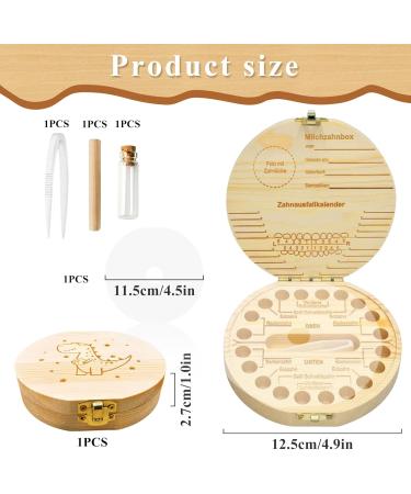 Vocemeri Wooden Milk Teeth Box - Dinosaur Tooth Souvenir for Boys & Girls - Buy Online on GoSupps.com