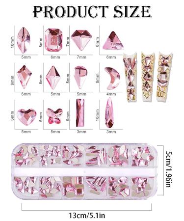 Wsimily Pink AB Crystal Nail Rhinestones Kit | 1620 Pcs Flatback Gems for DIY Manicure | Tweezers & Organizer Box Included - Buy Online on GoSupps.com