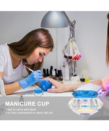 Minkissy Nail Art Dappen Dish Diamond Shape Nail Crystal Bowl with Lid for Nail Acrylic Liquid Powder (Lake Blue) - Buy Online on GoSupps.com