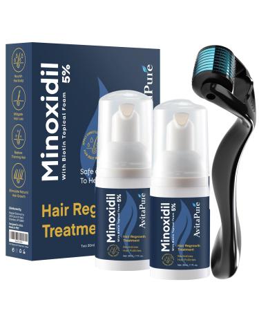 Yuaben Minoxidil Foam for Men and Women: 5% Infused with Biotin Extra Strength Regrowth Treatments to Combat Hair Loss Dark Blue
