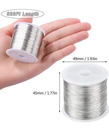Mikimiqi 328ft Jewelry Wire Craft Wire 26 Gauge Tarnish Resistant Copper Beading Wire - 0.4mm x 100m - Silver Color | Jewelry Making Supplies - Buy Online on GoSupps.com