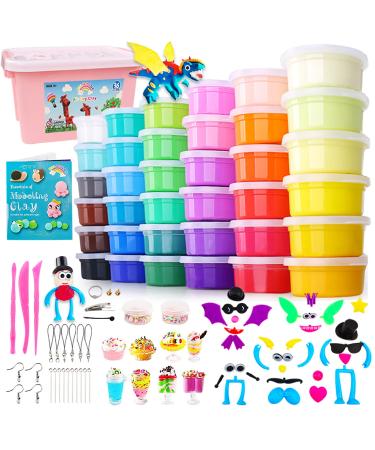 HOLICOLOR Air Dry Clay Kit  36 Colors Clay Ultra Light Modeling Clay for Kids with Accessories  Tools and Tutorials  Arts and Crafts Gift for Kids