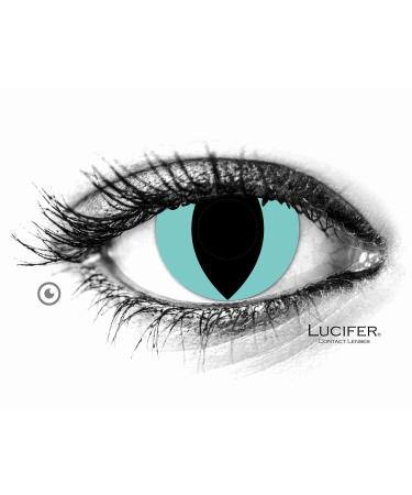 LUCIFER Colored contact lenses Aqua Cat - 2 pieces (1 pair) without prescription blue cat contact lenses for Halloween cosplay carnival party